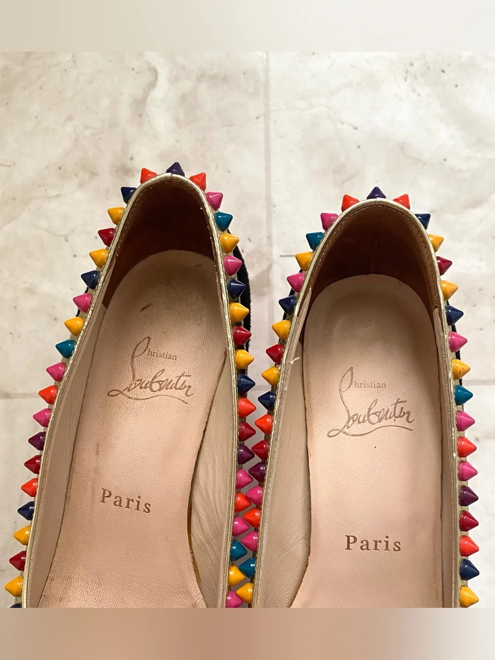 $1,095 Christian Louboutin Black Suede Leather Malabar Hill Spiked Pumps Heels 7